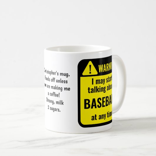 Mug Baseball Funny Personalized (Devant droit)