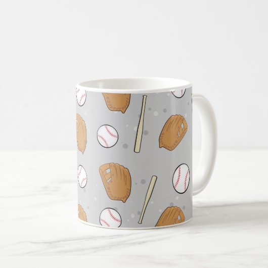 Mug Baseball - Gants, balles et chauves-souris sur Arr (Devant droit)
