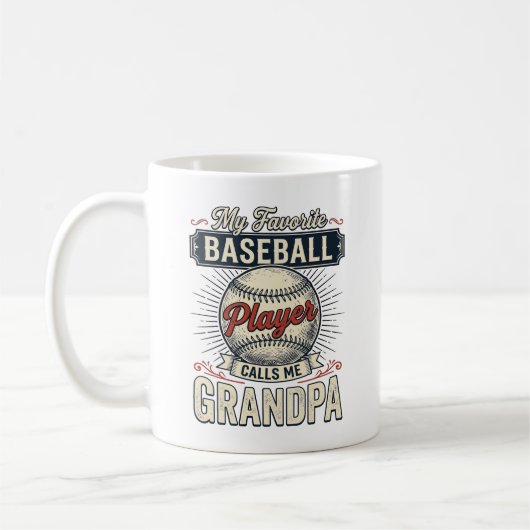 Mug Baseball Grandpa Conception de T-Shirt avec Gravur (Gauche)