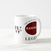 Mug Baseball Legend Monogramme Ajouter Votre Nom Anniv (Devant droit)