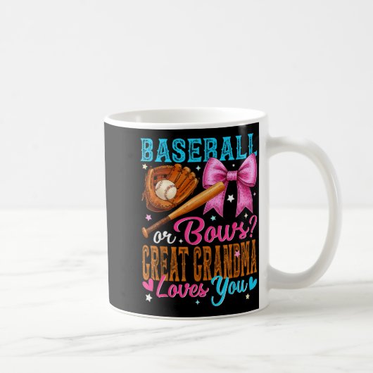 Mug Baseball Or Bows Great Grandma Loves You Gender Re (Droite)