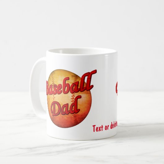 Mug Baseball Papa mignon Personnalisé (Devant gauche)