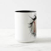 Mug Baseball passant par un trou dans un mur (Centre)