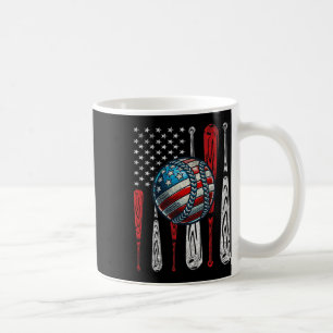 Mug Baseball Patriotique vintage 4 juillet Amérique
