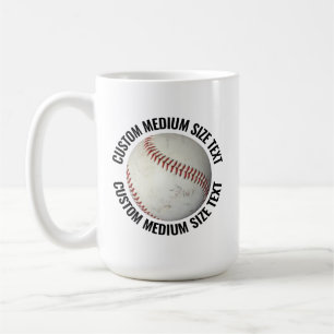 Mug Baseball personnalisé en texte de taille moyenne 1