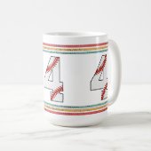 Mug Baseball Rétro Vintage Numéro 4 Classique (Devant droit)