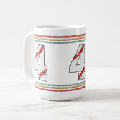 Mug Baseball Rétro Vintage Numéro 4 Classique (Devant gauche)