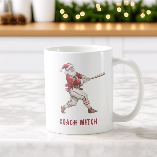 Mug Baseball Santa Personalized Christmas