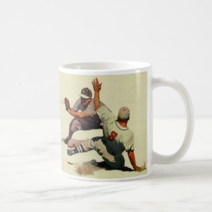 Mug Baseball Sportif Vintage, Joueur Glissant vers le