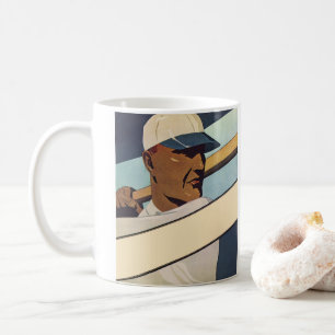 Mug Baseball vintage sport Batteur, Art stylisé