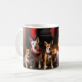 Mug Basenji au coin du feu de Noël (Devant gauche)