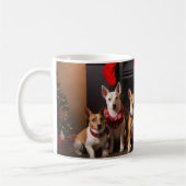 Mug Basenji au coin du feu de Noël (Gauche)