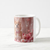 Mug Basenji avec des roses - Saint-Valentin (Devant droit)