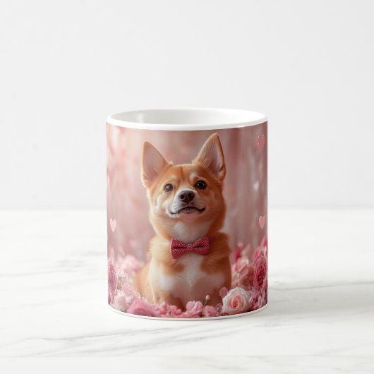 Mug Basenji avec des roses - Saint-Valentin (Centre)