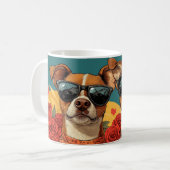 Mug Basenji avec Roses de coeur Saint Valentin (Devant gauche)