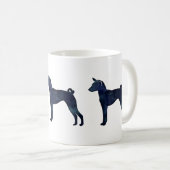 Mug Basenji Chien Aquarelle Noire Silhouette (Devant droit)