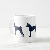 Mug Basenji Chien Aquarelle Noire Silhouette (Devant gauche)