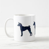 Mug Basenji Chien Aquarelle Noire Silhouette (Gauche)