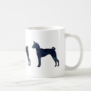Mug Basenji Chien Aquarelle Noire Silhouette