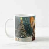 Mug Basenji Chien Montagnes Russes Noël (Gauche)