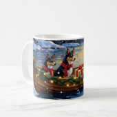 Mug Basenji Christmas Boat Holiday (Devant gauche)