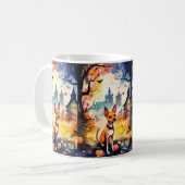 Mug Basenji Halloween avec citrouilles effrayant  (Devant gauche)