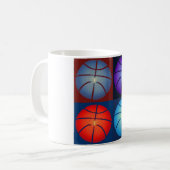 Mug Basket-ball Art Pop Quatre Couleurs (Devant gauche)