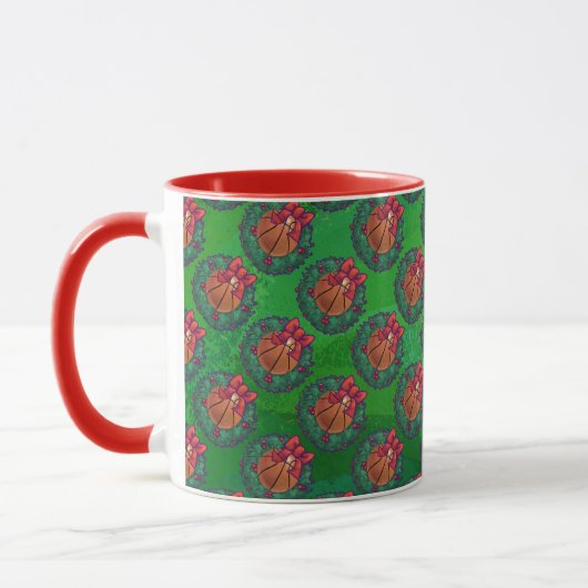 Mug Basket-ball en couronne de Noël (Gauche)