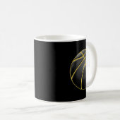 Mug Basket-ball Illustration Black Gold Ball Design St (Devant droit)