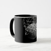 Mug Basket-ball noir et blanc (Devant gauche)