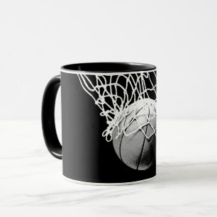 Mug Basket-ball noir et blanc