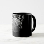 Mug Basket-ball noir et blanc (Devant droit)