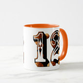 Mug Basket-ball numéro 12 logo photo, (Devant droit)