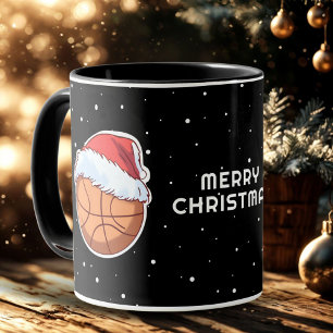 Mug Basket Ball Red Santa Hat Joyeux Noël