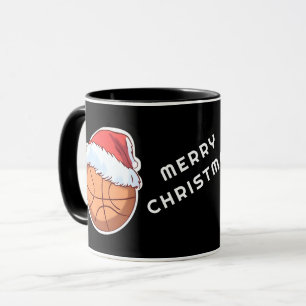 Mug Basket Ball Red Santa Hat Joyeux Noël