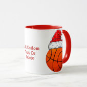 Mug Basket-ball Santa Hat Noël fête (Devant droit)