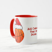 Mug Basket-ball Santa Hat Noël fête (Devant gauche)