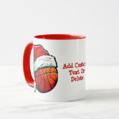 Mug Basket-ball Santa Hat Noël fête (Devant gauche)