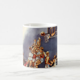 Mug Basket-ball sportif vintage, joueurs dans un jeu