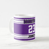 Mug Basket-ball violet et blanc (Devant gauche)