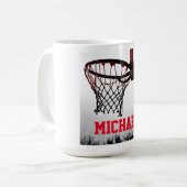 Mug Basket-ball Votre nom (Devant gauche)