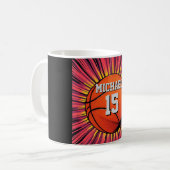Mug Basket-ball Votre nom Pop Art (Devant gauche)