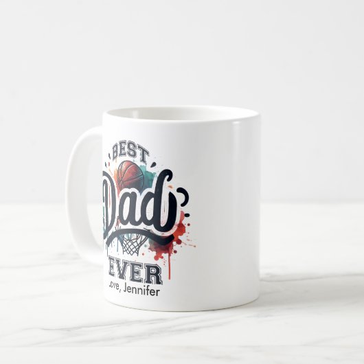 Mug Basketball Best Papa Fête des pères personnalisée (Devant gauche)