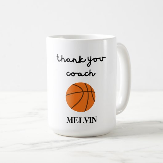 Mug Basketball Coach Mug, Cadeau sportif, Cadeau Merci (Devant droit)