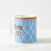 Mug Basketball Hoop Net_Dunk it!_on bleu (Devant gauche)