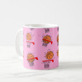 Mug Basketball - Motif de balle et de cerceau (Devant gauche)