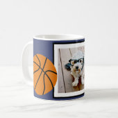 Mug Basketball Photo Ajouter votre nom - Peut modifier (Devant gauche)