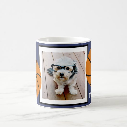 Mug Basketball Photo Ajouter votre nom - Peut modifier (Centre)