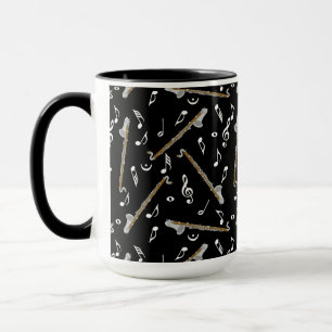 Mug Bass Clarinet Music Note Motif