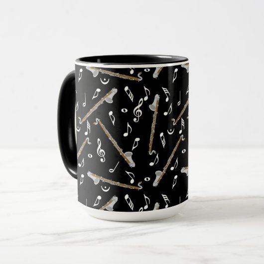 Mug Bass Clarinet Music Note Motif (Devant gauche)